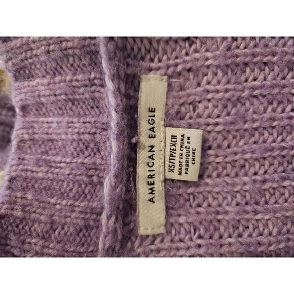 American Eagle Outfitters XS purple & white striped oversized sweater - Picture 3 of 5